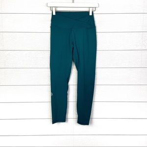 P’Tula Crossover Waist Legging Teal Green